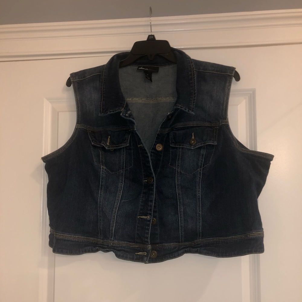 Plus Size Denim Vest